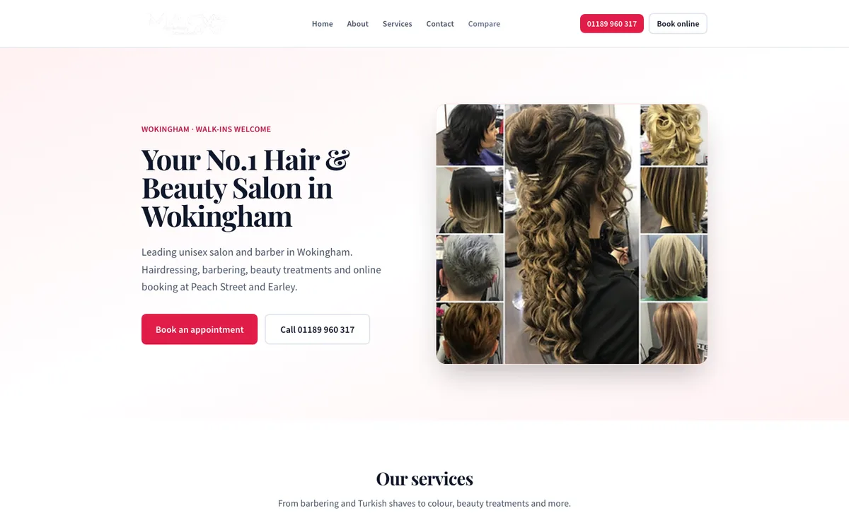 Mac's Hair and Beauty website concept