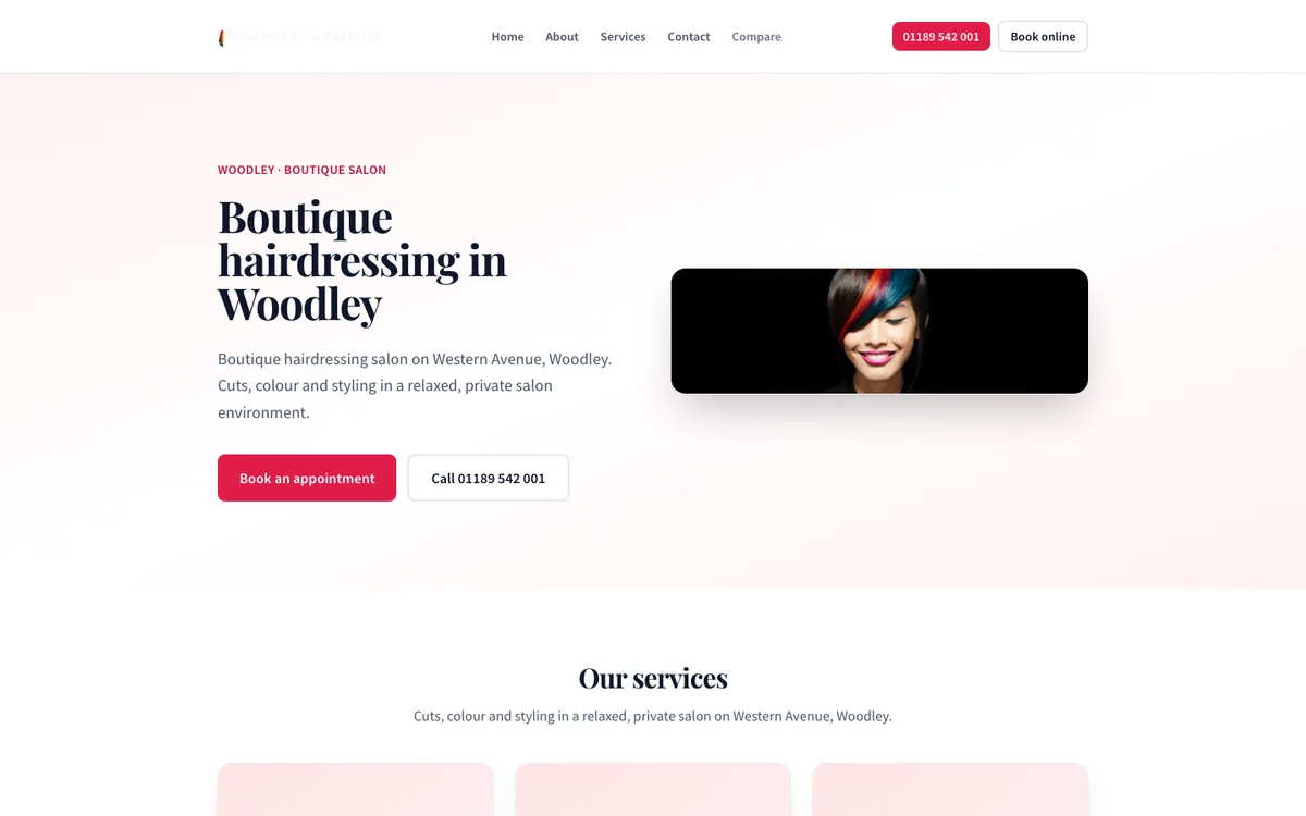 Parrot Studio website concept preview